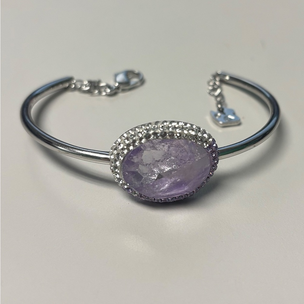 Swarovski Silver Bracelet with Purple Stone